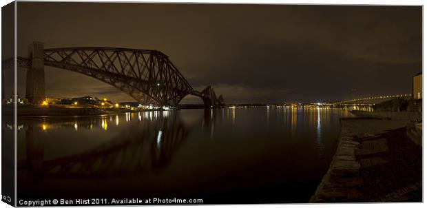 Queensferry By Night Canvas Print by Ben Hirst