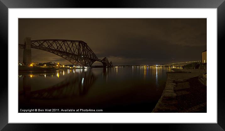 Queensferry By Night Framed Mounted Print by Ben Hirst