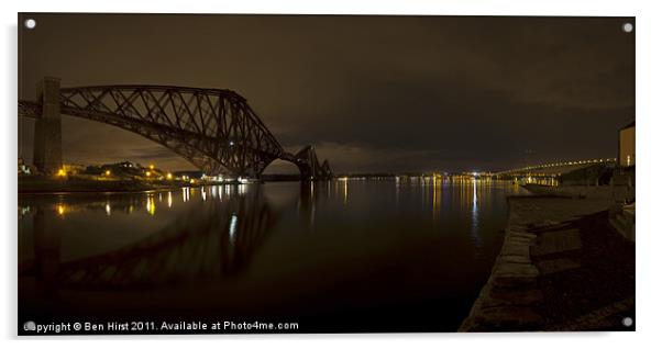 Queensferry By Night Acrylic by Ben Hirst