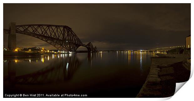 Queensferry By Night Print by Ben Hirst