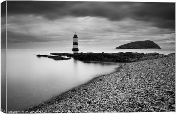 Penmon lighthouse Anglesey Wales 630 Canvas Print by PHILIP CHALK