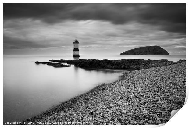 Penmon lighthouse Anglesey Wales 630 Print by PHILIP CHALK
