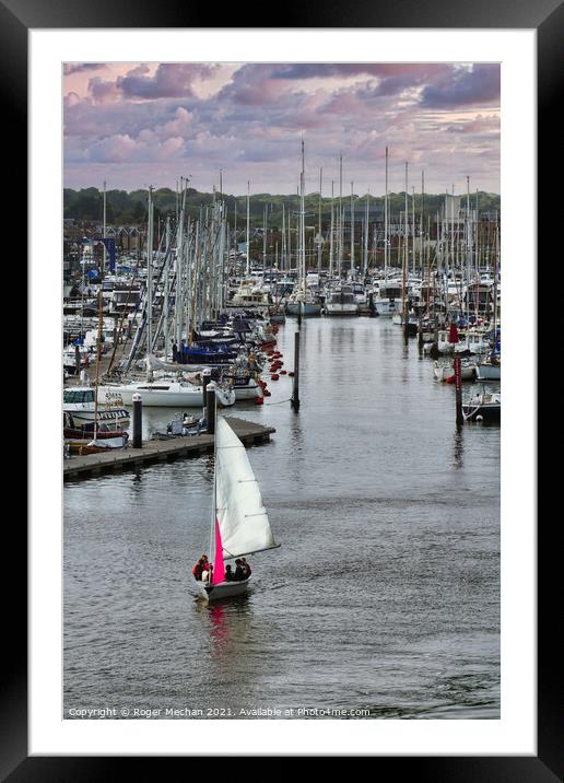 Serene Yachting Scene Framed Mounted Print by Roger Mechan