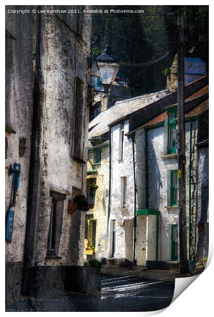 "An Enchanting Back Street in Polperro" Print by Lee Kershaw