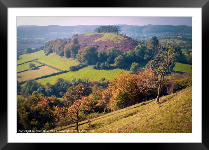 Uley Bury view Framed Mounted Print by Chris Rose