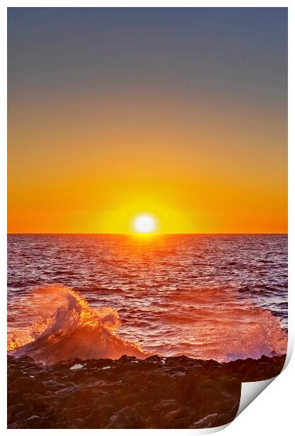Sunrise from Los Cocoteros, Lanzarote Print by Joyce Storey