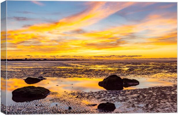 Autumn Sunset over Morecambe Bay Canvas Print by Keith Douglas