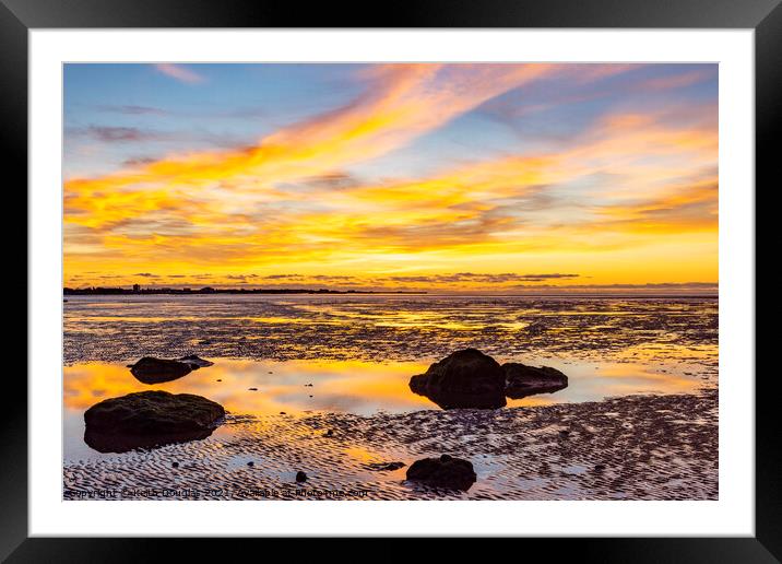 Autumn Sunset over Morecambe Bay Framed Mounted Print by Keith Douglas