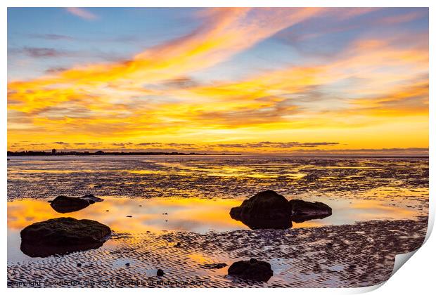 Autumn Sunset over Morecambe Bay Print by Keith Douglas