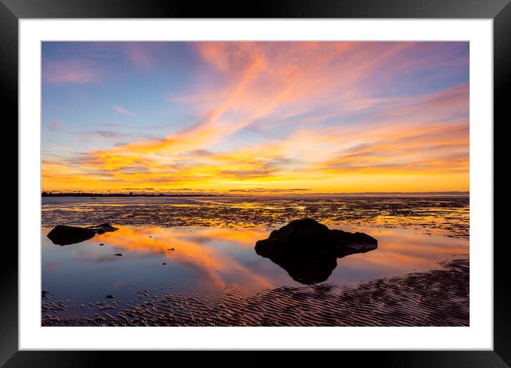 Autumn Sunset over Morecambe Bay (2) Framed Mounted Print by Keith Douglas