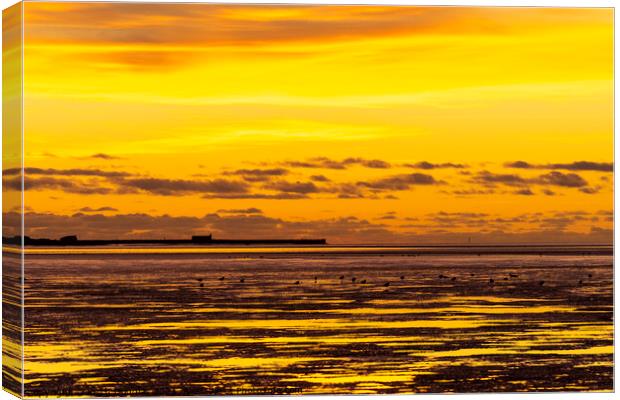 Autumn Sunset over Morecambe Bay (3) Canvas Print by Keith Douglas