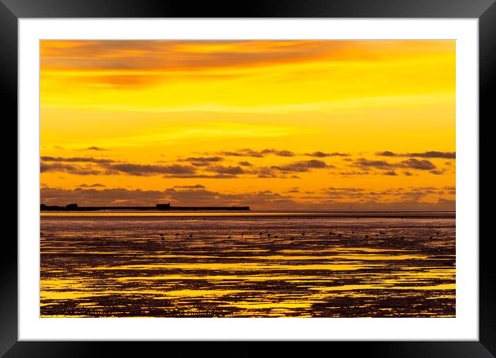 Autumn Sunset over Morecambe Bay (3) Framed Mounted Print by Keith Douglas