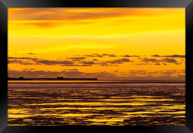 Autumn Sunset over Morecambe Bay (3) Framed Print by Keith Douglas