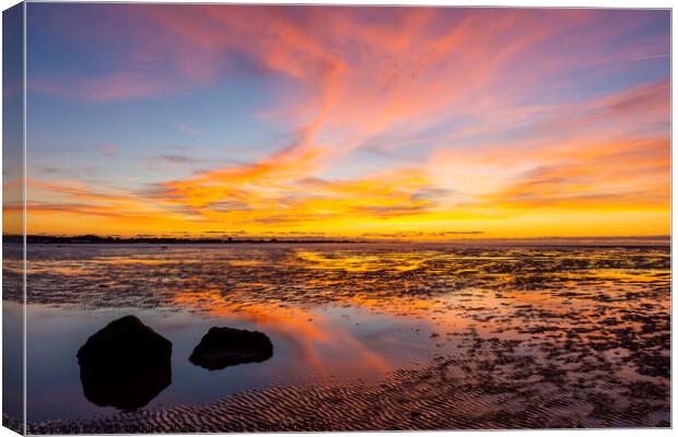Autumn Sunset over Morecambe Bay (4) Canvas Print by Keith Douglas