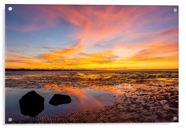 Autumn Sunset over Morecambe Bay (4) Acrylic by Keith Douglas