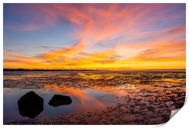 Autumn Sunset over Morecambe Bay (4) Print by Keith Douglas