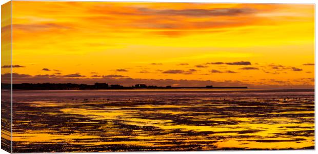 Autumn Sunset over Morecambe Bay (5) Canvas Print by Keith Douglas