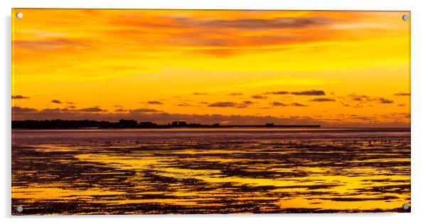 Autumn Sunset over Morecambe Bay (5) Acrylic by Keith Douglas