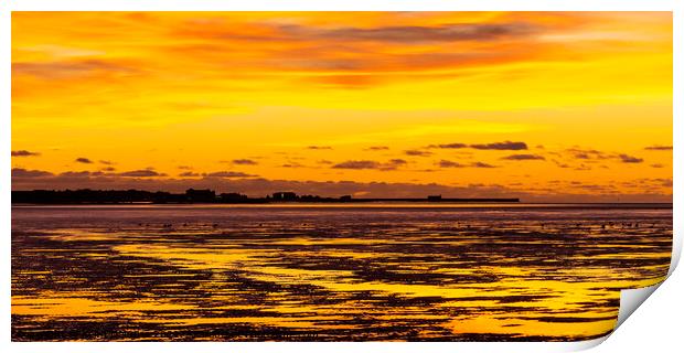 Autumn Sunset over Morecambe Bay (5) Print by Keith Douglas