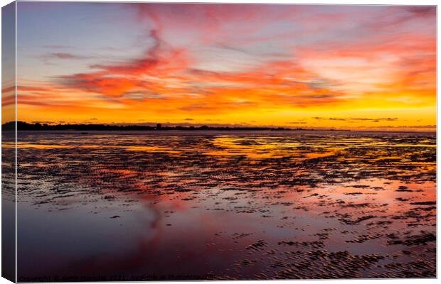 Autumn Sunset over Morecambe Bay (6) Canvas Print by Keith Douglas
