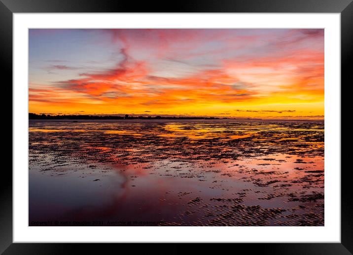 Autumn Sunset over Morecambe Bay (6) Framed Mounted Print by Keith Douglas