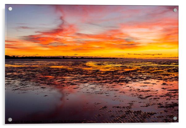 Autumn Sunset over Morecambe Bay (6) Acrylic by Keith Douglas