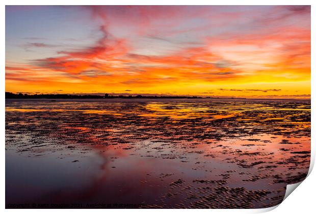 Autumn Sunset over Morecambe Bay (6) Print by Keith Douglas