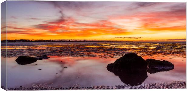 Autumn Sunset over Morecambe Bay (7) Canvas Print by Keith Douglas