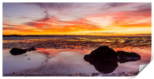 Autumn Sunset over Morecambe Bay (7) Print by Keith Douglas