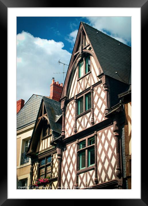 Angers, traditional timbered buildings Framed Mounted Print by Chris Rose
