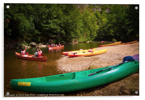 River Cele, Kayaks Acrylic by Chris Rose