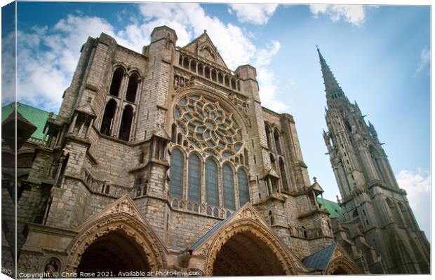 Chartres Cathedral detail Canvas Print by Chris Rose