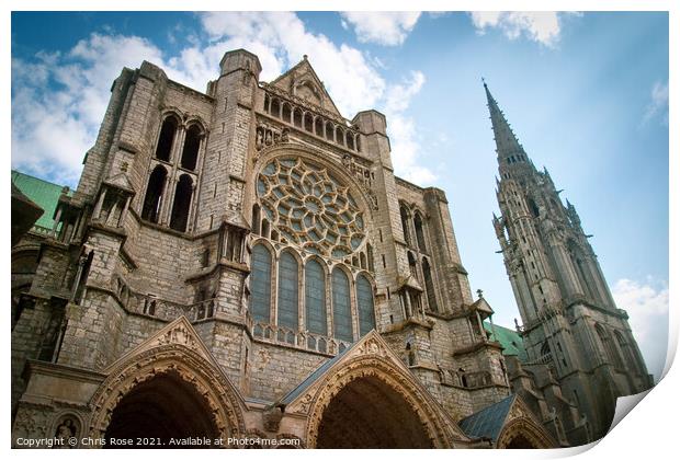 Chartres Cathedral detail Print by Chris Rose