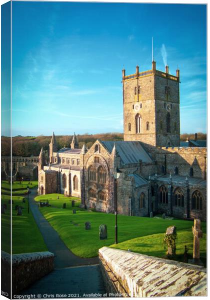 St Davids Cathedral Canvas Print by Chris Rose