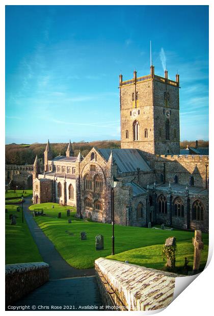 St Davids Cathedral Print by Chris Rose