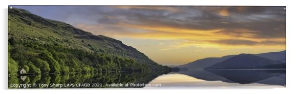 DAWN OVER CRUMMOCK WATER - ENGLISH LAKE DISTRICT Acrylic by Tony Sharp LRPS CPAGB