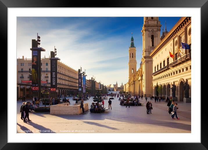 Panoramic Pilar square, Zaragoza, Spain - Orton glow Edition Framed Mounted Print by Jordi Carrio