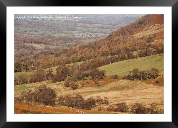 Autumn colours at Storey Arms, Brecon Beacons, South Wales, UK. Framed Mounted Print by Andrew Bartlett