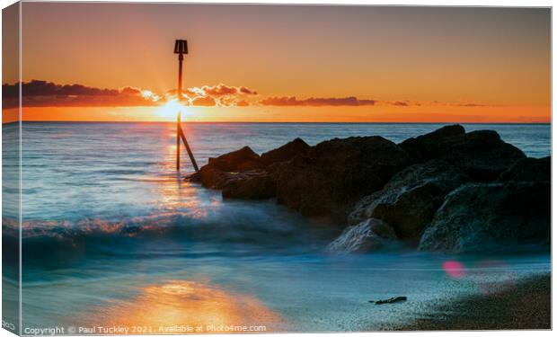 West Bay Sunset Canvas Print by Paul Tuckley