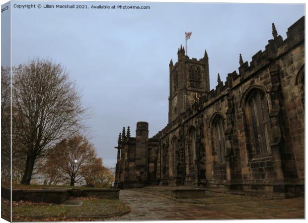 Dusk at Lancaster Priory Church Canvas Print by Lilian Marshall