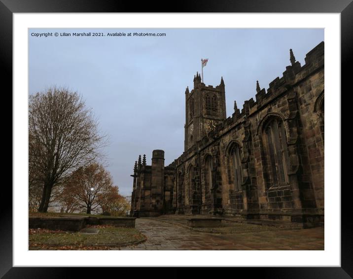 Dusk at Lancaster Priory Church Framed Mounted Print by Lilian Marshall