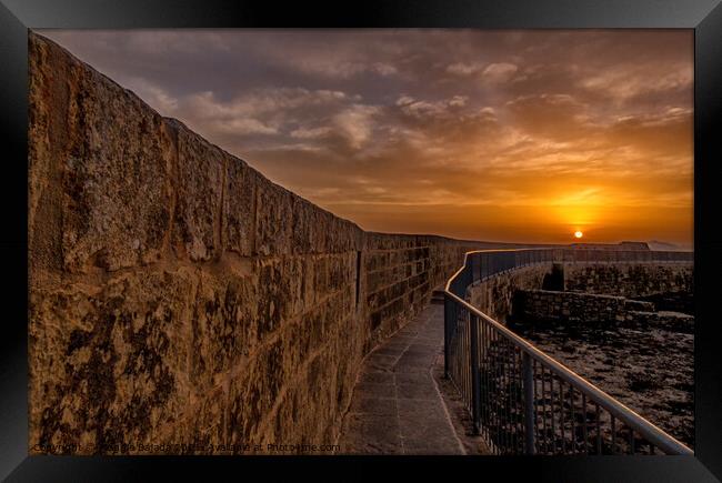 View of Sunrise from Citadel, Gozo Malta Framed Print by Maggie Bajada
