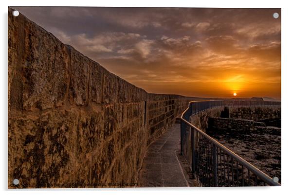 View of Sunrise from Citadel, Gozo Malta Acrylic by Maggie Bajada
