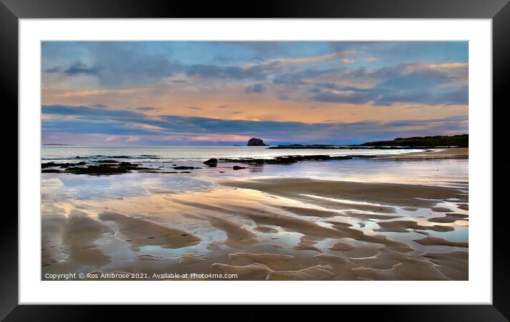 Serenity at Dusk: North Berwick Beach Framed Mounted Print by Ros Ambrose