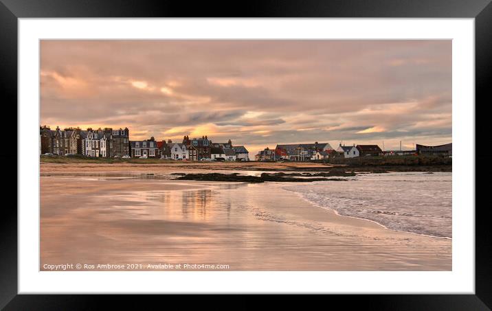 North Berwick at Sunset Framed Mounted Print by Ros Ambrose