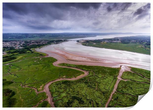 Storm clouds over the Loughor estuary Print by Leighton Collins