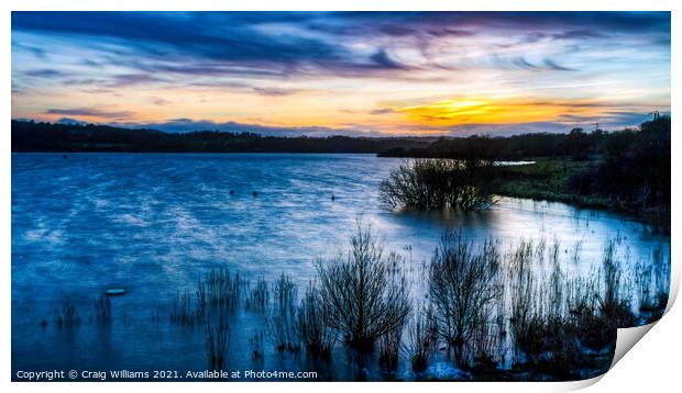 Weirwood Resevoir Sunset  Print by Craig Williams