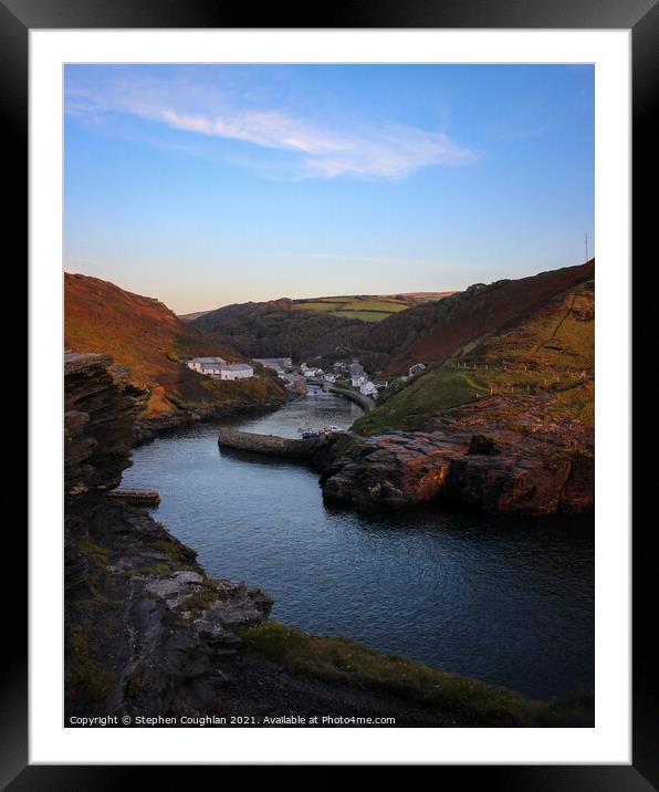 Before sunset in Boscastle Framed Mounted Print by Stephen Coughlan