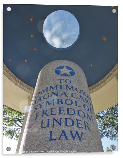 The Magna Carta Memorial Acrylic by Stephen Coughlan