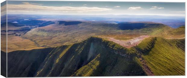 Panoramic Penyfan in the Brecon Beacons Canvas Print by Leighton Collins